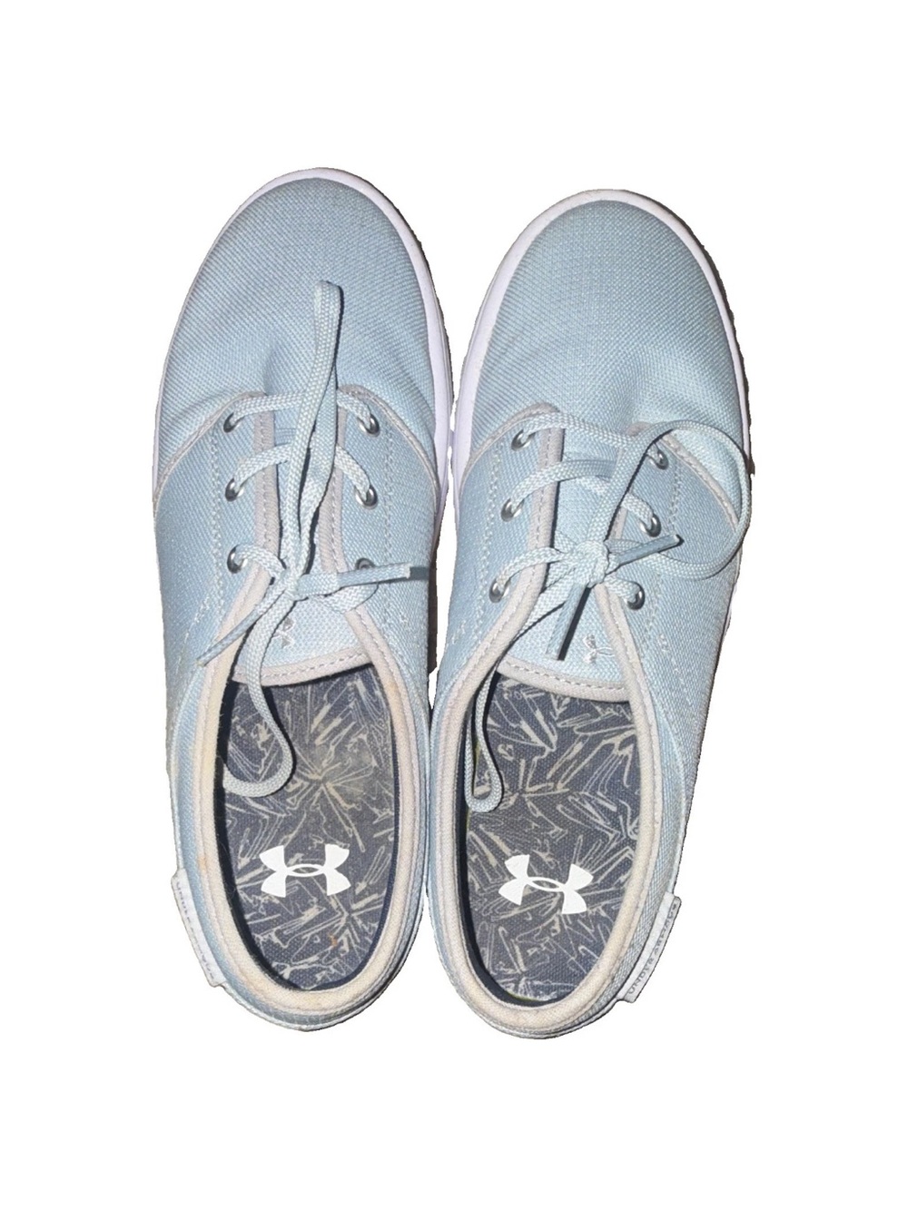 Under Armour Pale Blue Canvas Lace-Up Sneakers